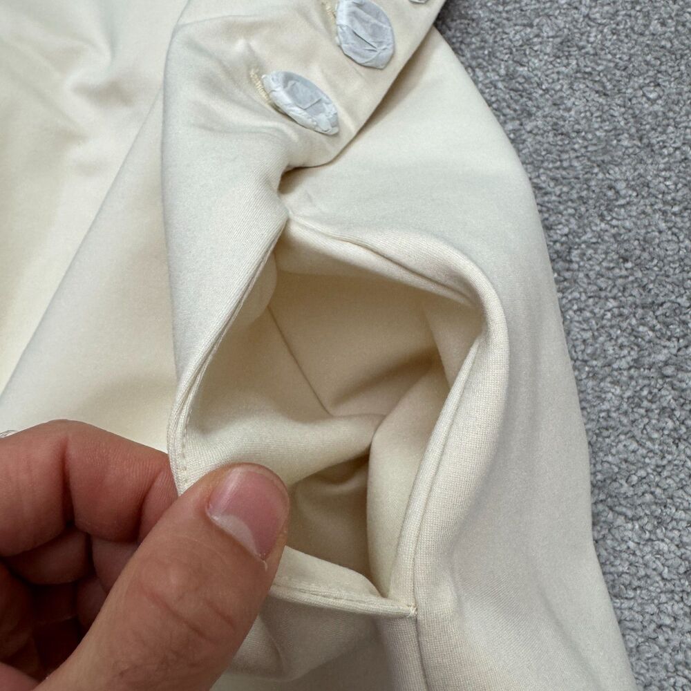 Betabrand Admiral Button Shift Dress Womens XL Ivory Sleeveless Pockets NWT - Picture 6 of 16
